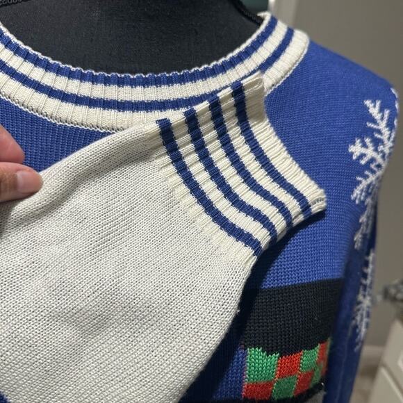 Tipsy Elves Snowman Nose Thief Ugly Christmas Sweater – Fun Holiday - Picture 6 of 10